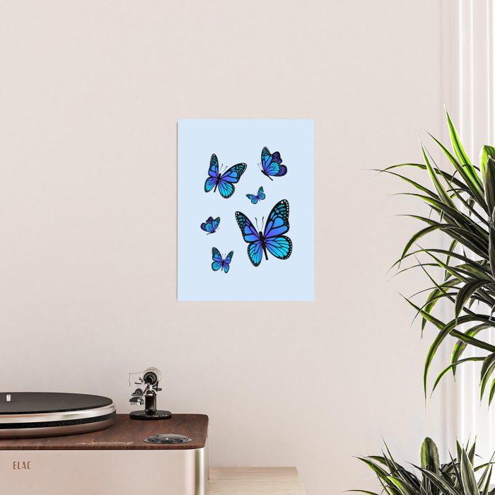 Butterfly Blues | Blue Morpho Butterflies Collage Poster Gallery Image 2