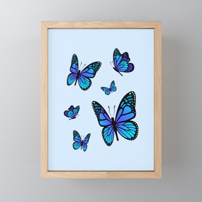 Butterfly Blues | Blue Morpho Butterflies Collage Mini Art Print Gallery Image 1