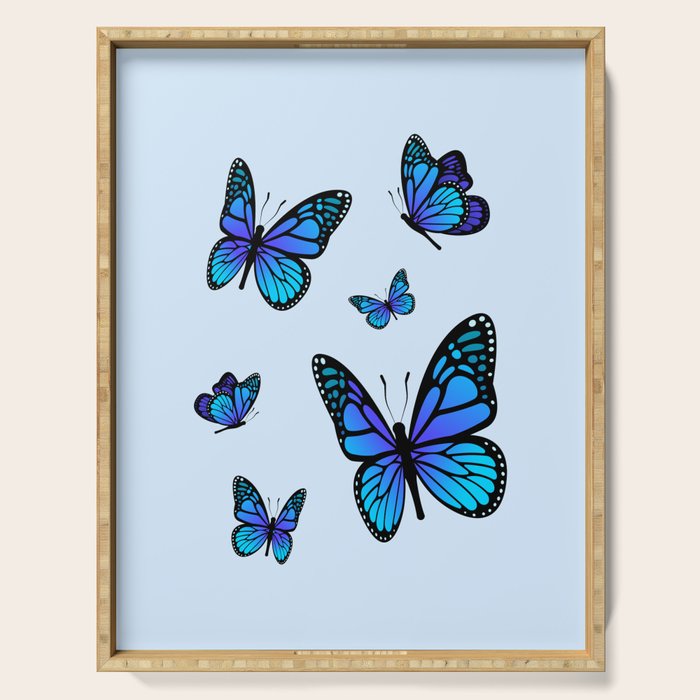 Butterfly Blues | Blue Morpho Butterflies Collage Serving Tray Gallery Image 1