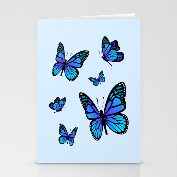 Butterfly Blues | Blue Morpho Butterflies Collage Stationery Card Gallery Image 1
