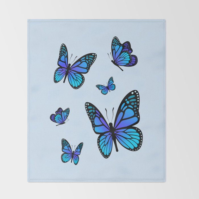 Butterfly Blues | Blue Morpho Butterflies Collage Throw Blanket Gallery Image 2