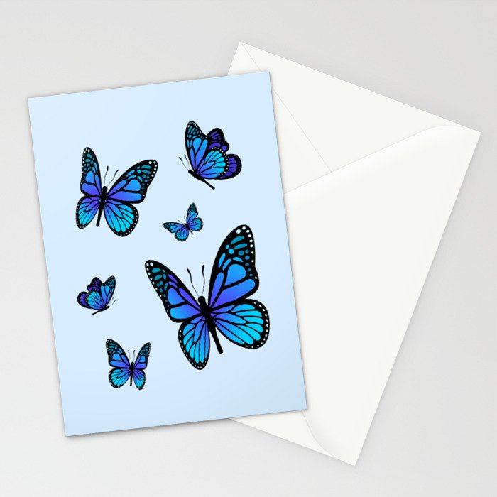 Butterfly Blues | Blue Morpho Butterflies Collage Stationery Card Gallery Image 2