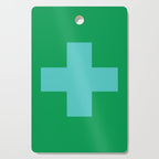 Swiss Cross Symbol in Blue & Green Cutting Board Gallery Image 1