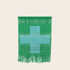 Swiss Cross Symbol in Blue & Green Wall Hanging Gallery Image 1