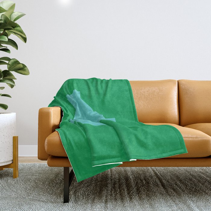 Swiss Cross Symbol in Blue & Green Throw Blanket Gallery Image 1