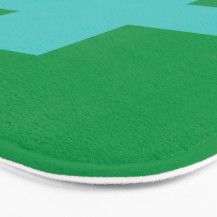 Swiss Cross Symbol in Blue & Green Bath Mat Gallery Image 3