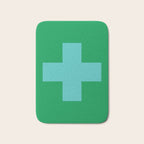 Swiss Cross Symbol in Blue & Green Bath Mat Gallery Image 1