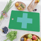 Swiss Cross Symbol in Blue & Green Cutting Board Gallery Image 2