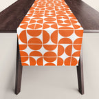 Mid Century Modern Geometric 04 Orange Table Runner Gallery Image 1