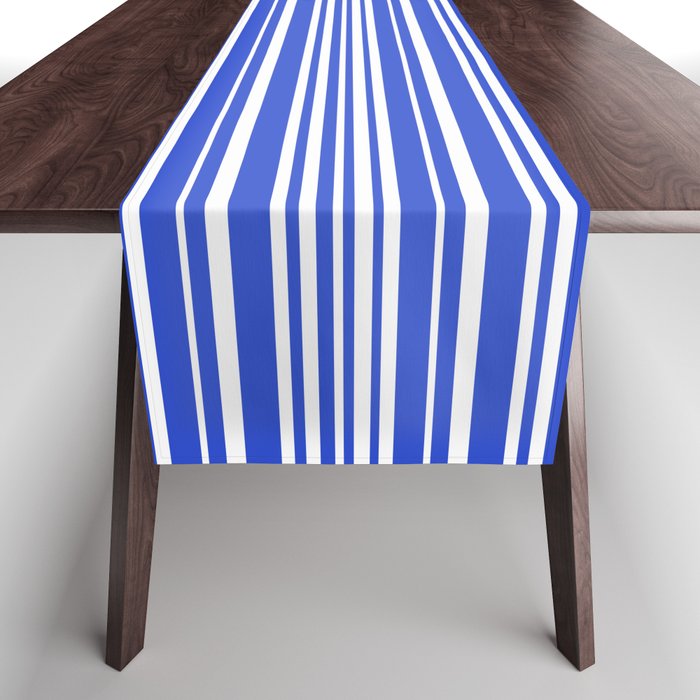  Classic Stripes XXXIV - Bright Blue Table Runner Gallery Image 1