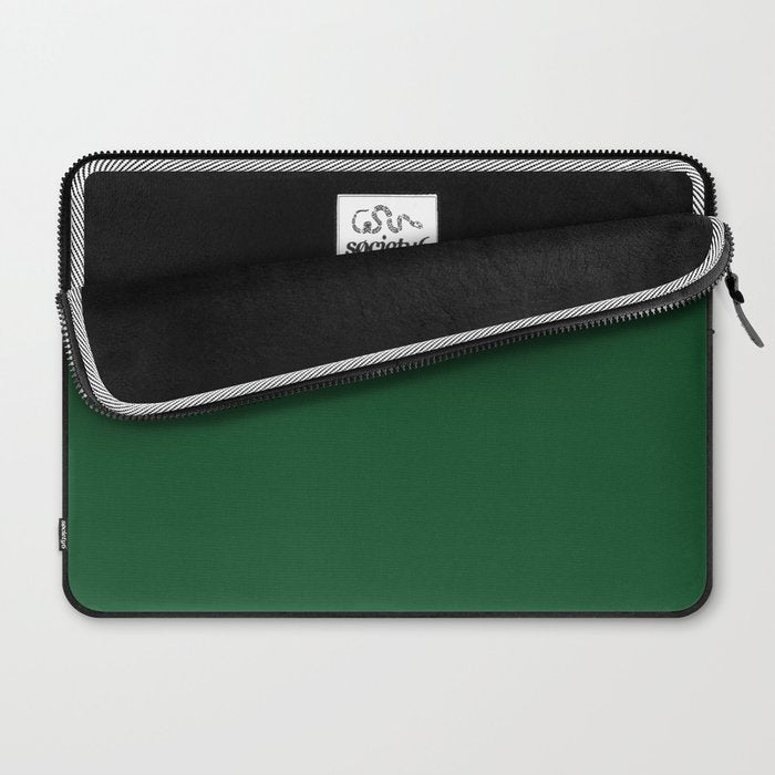 Emerald Green Solid Color Laptop Sleeve Gallery Image 2