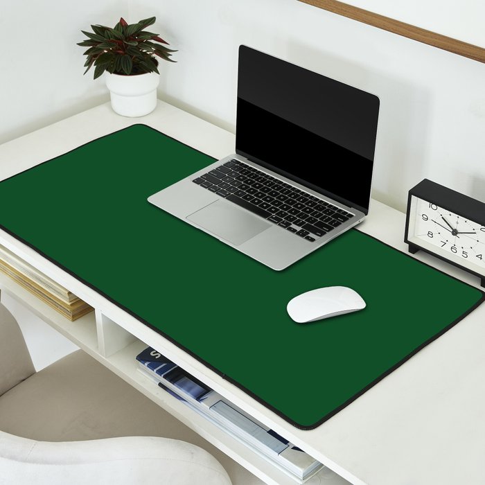 Emerald Green Solid Color Desk Mat Gallery Image 2
