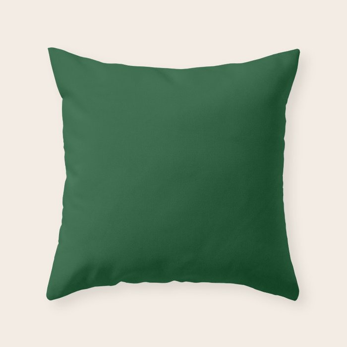 Emerald Green Solid Color Throw Pillow Gallery Image 6