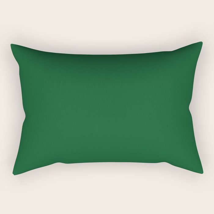 Emerald Green Solid Color Rectangular Pillow Gallery Image 2