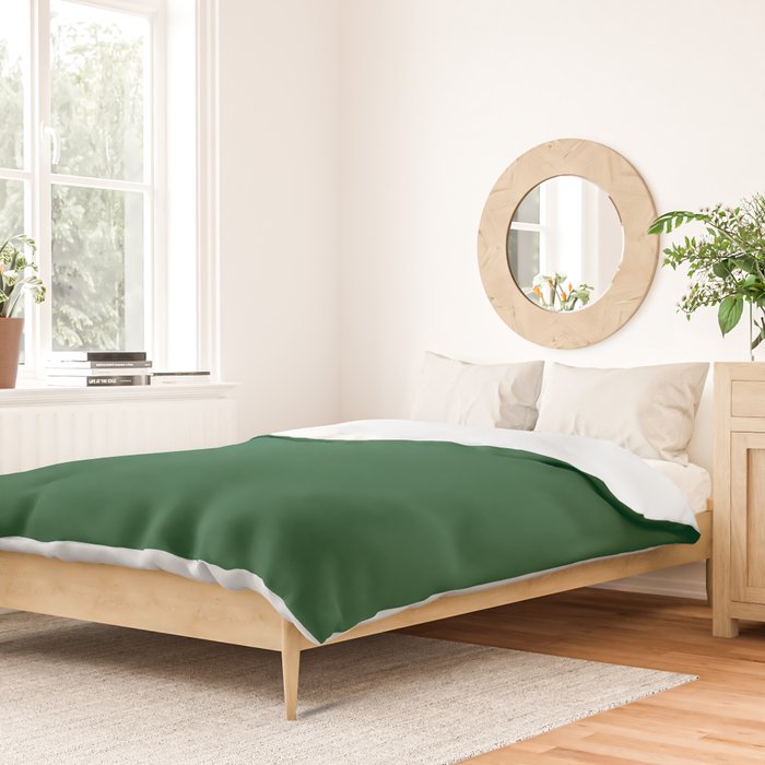 Emerald Green Solid Color Duvet Cover Gallery Image 2