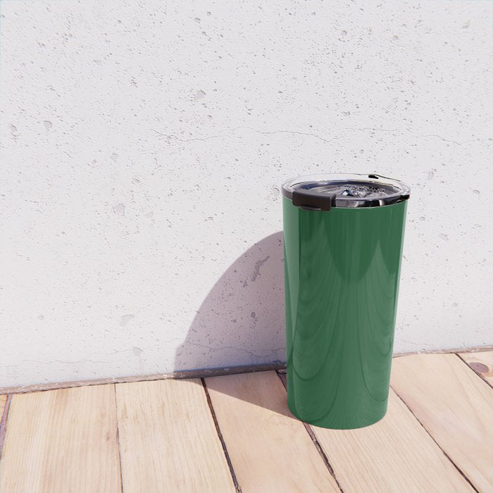 Emerald Green Solid Color Travel Mug Gallery Image 4