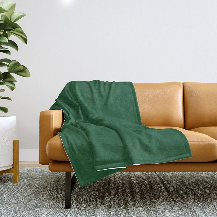 Emerald Green Solid Color Throw Blanket Gallery Image 1