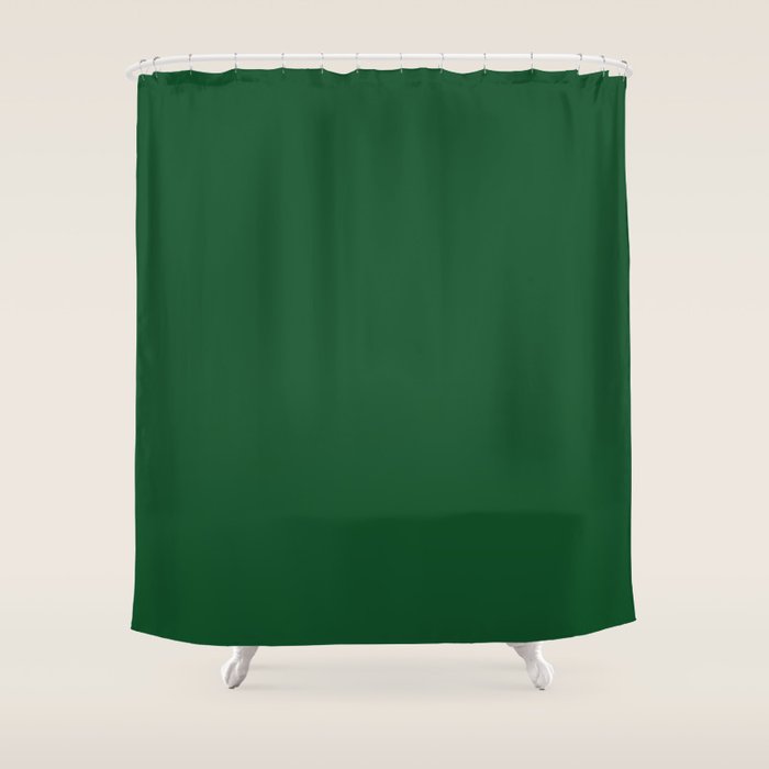 Emerald Green Solid Color Shower Curtain Gallery Image 1