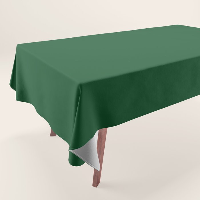 Emerald Green Solid Color Tablecloth Gallery Image 1