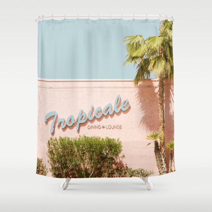Tropicale Lounge - Retro Palm Springs Photography, Midcentury  Shower Curtain Gallery Image 1