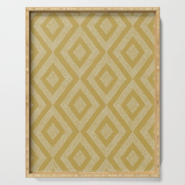 Hand-drawn Rhombus Pattern #1 Serving Tray Gallery Image 1