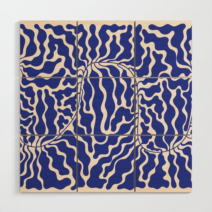Henri Matisse Abstract Navy. Blue Leaf Art Wood Wall Art Gallery Image 1
