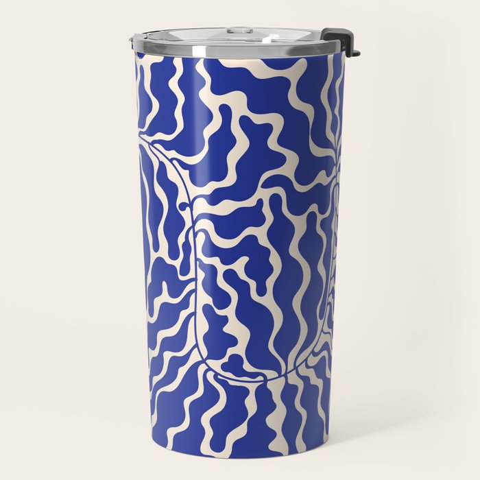Henri Matisse Abstract Navy. Blue Leaf Art Travel Mug Gallery Image 2
