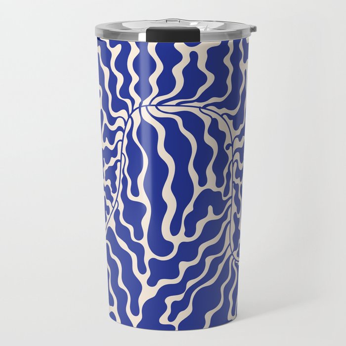 Henri Matisse Abstract Navy. Blue Leaf Art Travel Mug Gallery Image 1