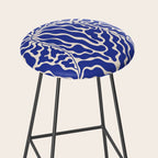 Henri Matisse Abstract Navy. Blue Leaf Art Stool Gallery Image 2