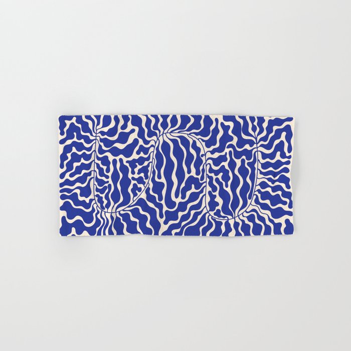 Henri Matisse Abstract Navy. Blue Leaf Art Bath Towel Gallery Image 1