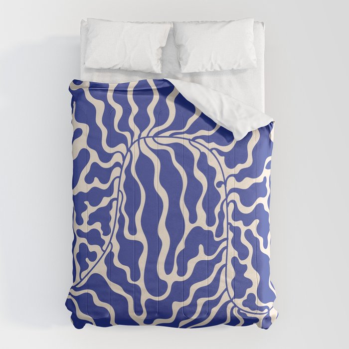 Henri Matisse Abstract Navy. Blue Leaf Art Comforter Gallery Image 6