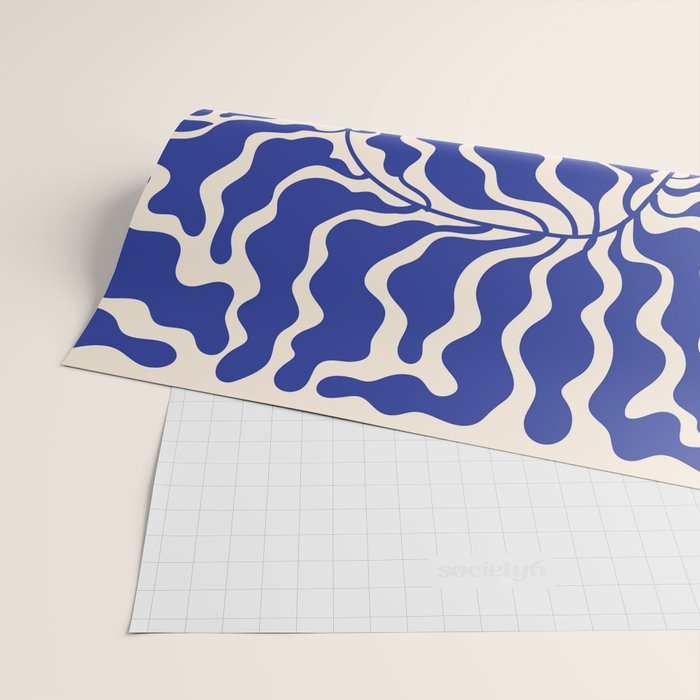 Henri Matisse Abstract Navy. Blue Leaf Art Wrapping Paper Gallery Image 2