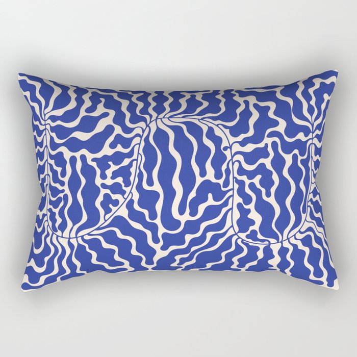 Henri Matisse Abstract Navy. Blue Leaf Art Rectangular Pillow Gallery Image 1
