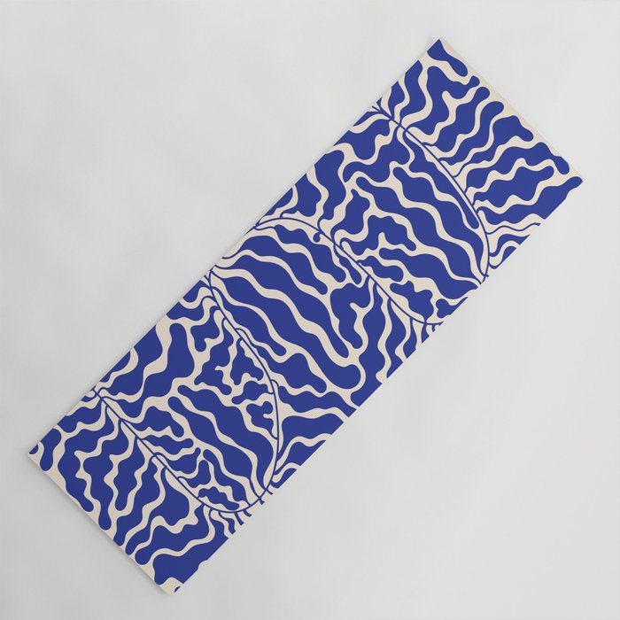 Henri Matisse Abstract Navy. Blue Leaf Art Yoga Mat Gallery Image 1