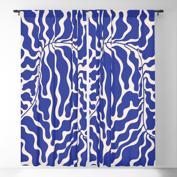 Henri Matisse Abstract Navy. Blue Leaf Art Window Curtain Gallery Image 1