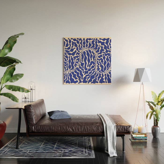 Henri Matisse Abstract Navy. Blue Leaf Art Wood Wall Art Gallery Image 2