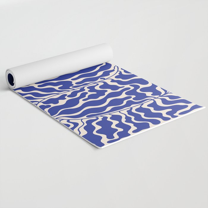 Henri Matisse Abstract Navy. Blue Leaf Art Yoga Mat Gallery Image 2