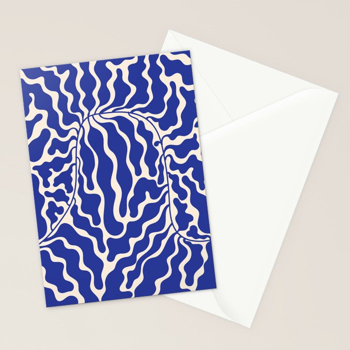 Henri Matisse Abstract Navy. Blue Leaf Art Stationery Card Gallery Image 2