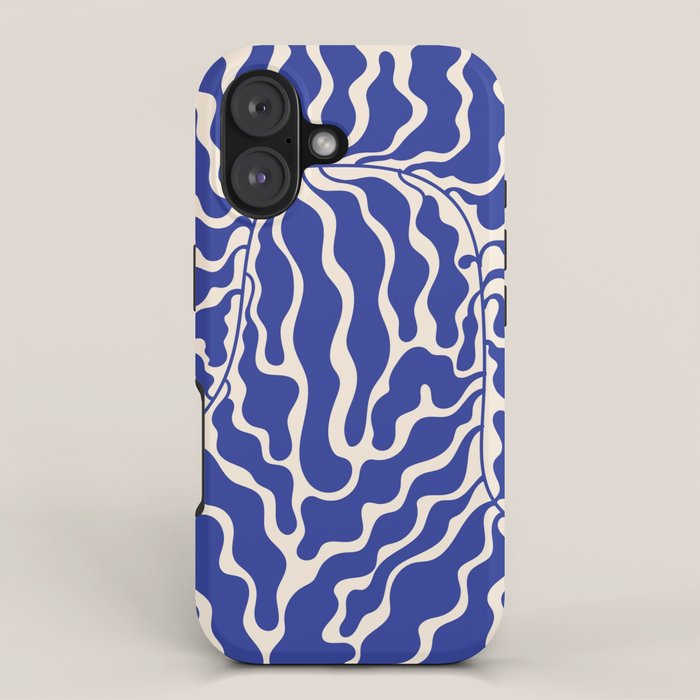 Henri Matisse Abstract Navy. Blue Leaf Art iPhone Case Gallery Image 1