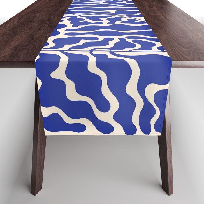 Henri Matisse Abstract Navy. Blue Leaf Art Table Runner Gallery Image 1