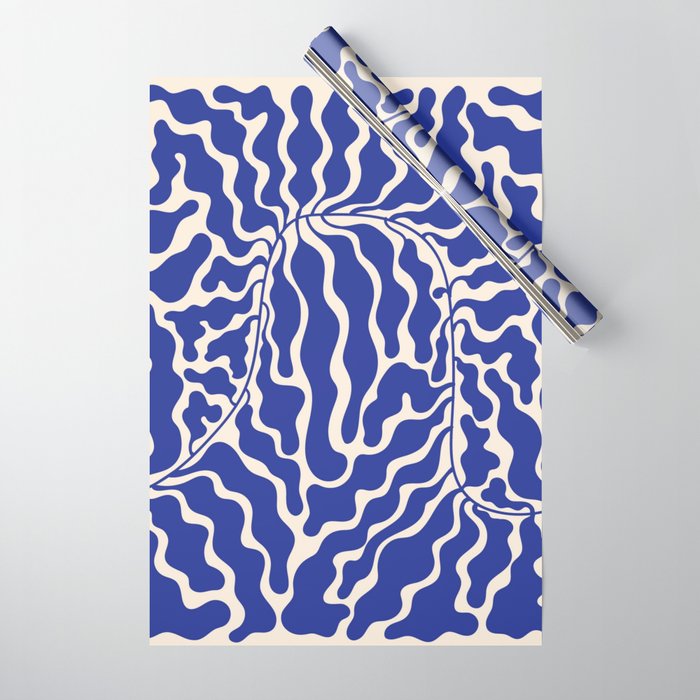 Henri Matisse Abstract Navy. Blue Leaf Art Wrapping Paper Gallery Image 1