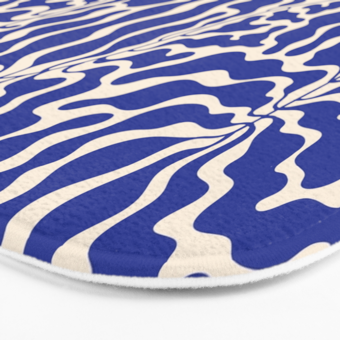 Henri Matisse Abstract Navy. Blue Leaf Art Bath Mat Gallery Image 3