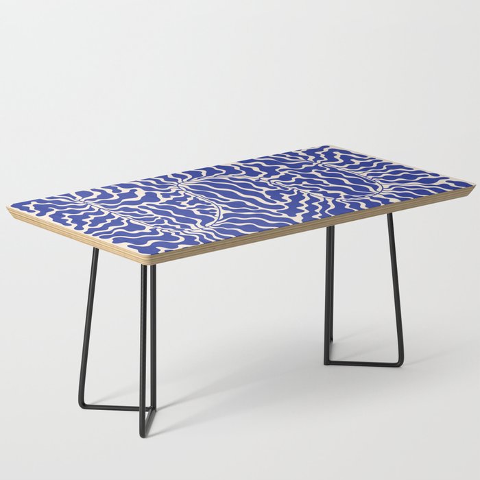 Henri Matisse Abstract Navy. Blue Leaf Art Coffee Table Gallery Image 1