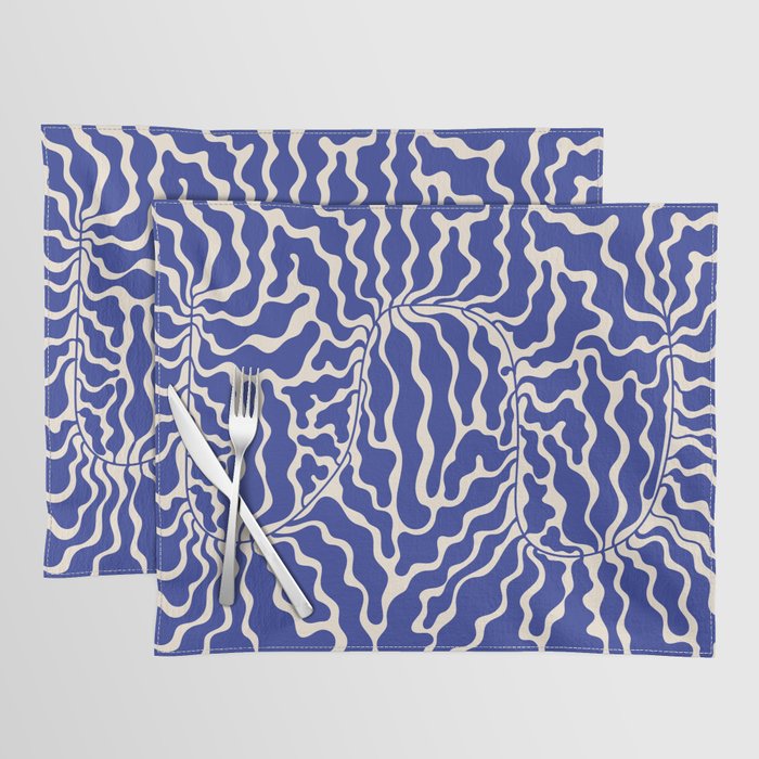 Henri Matisse Abstract Navy. Blue Leaf Art Placemat Gallery Image 1