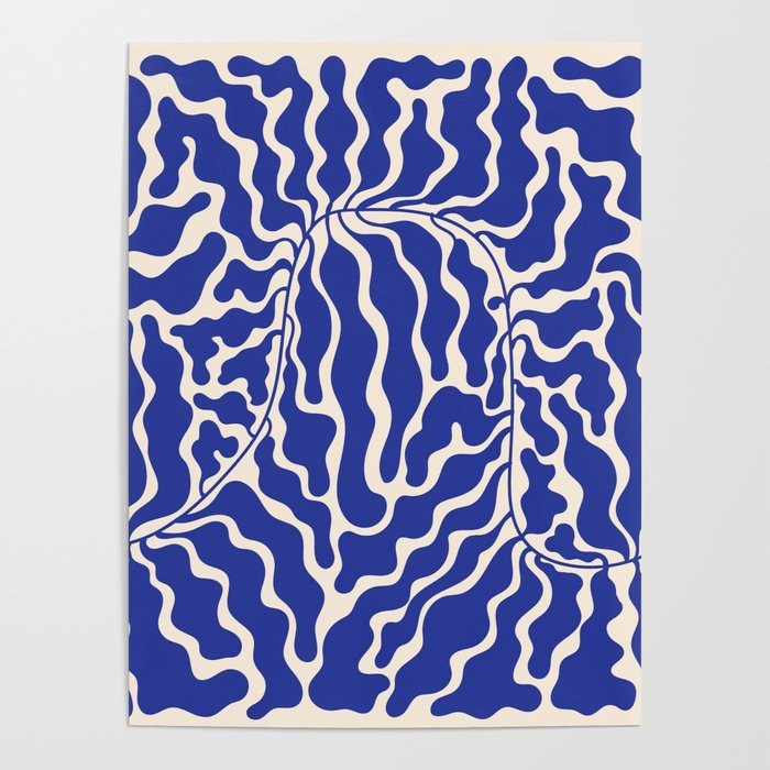 Henri Matisse Abstract Navy. Blue Leaf Art Poster Gallery Image 4
