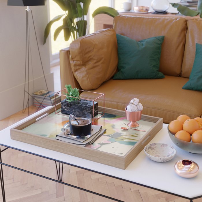 paysage abstract Serving Tray Gallery Image 2