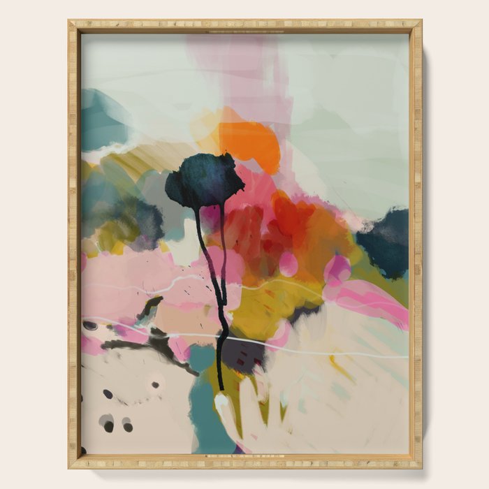 paysage abstract Serving Tray Gallery Image 1