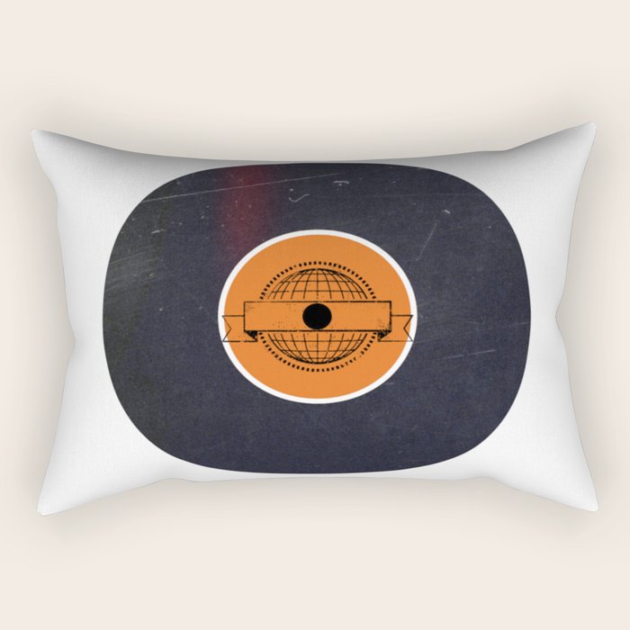 Vinyl Record Art World Post Rectangular Pillow Gallery Image 2
