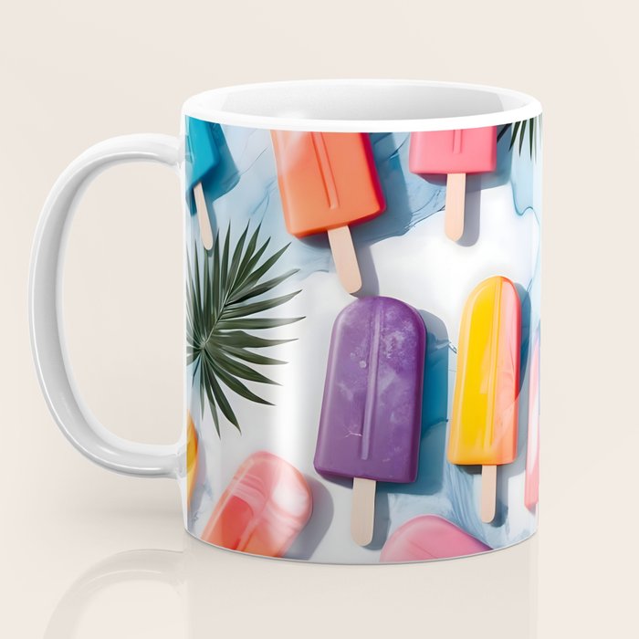 Nothing is Impopsicle. Rainbow Popsicles Fun Colorful Food, Ice Cream Ice Candy Celebration, Tropical Palm Summer Happy Positivity, Joy Cold Eclectic Boho Coffee Mug Gallery Image 3