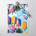 Nothing is Impopsicle. Rainbow Popsicles Fun Colorful Food, Ice Cream Ice Candy Celebration, Tropical Palm Summer Happy Positivity, Joy Cold Eclectic Boho Wrapping Paper Gallery Image 1
